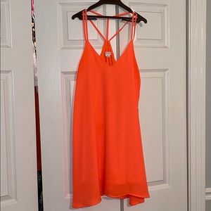 Strappy bright orange boutique dress